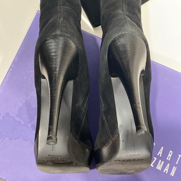 Stunning suede Platform Stuart Weitzman OTK thigh high heeled boots. - Picture 5 of 10